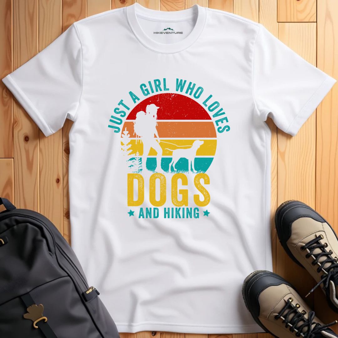 Just a Girl Who Loves Dogs and Hiking T-Shirt