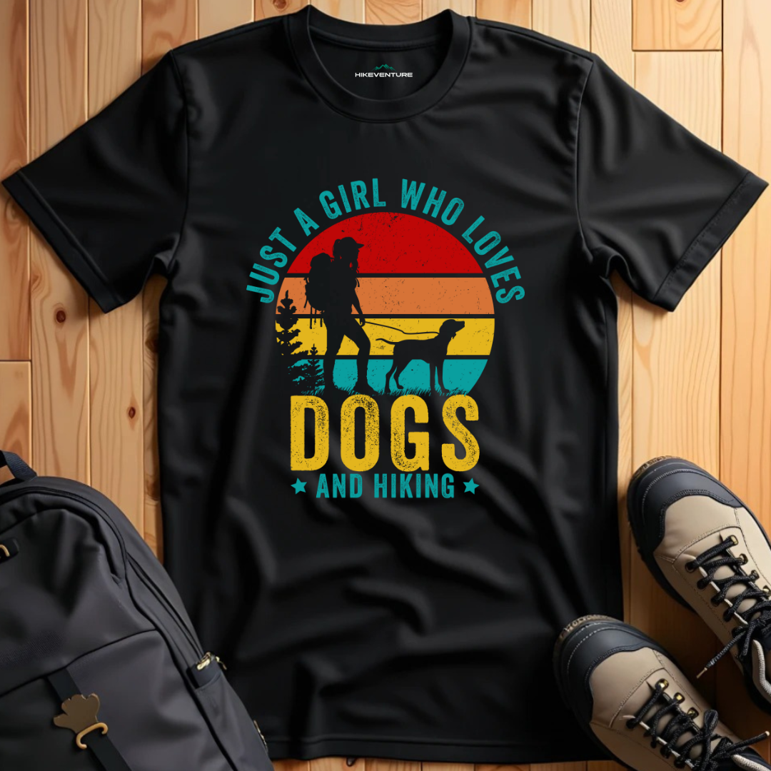 Just a Girl Who Loves Dogs and Hiking T-Shirt