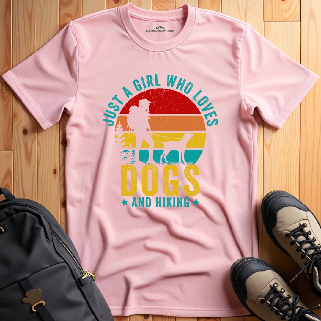 Just a Girl Who Loves Dogs and Hiking T-Shirt