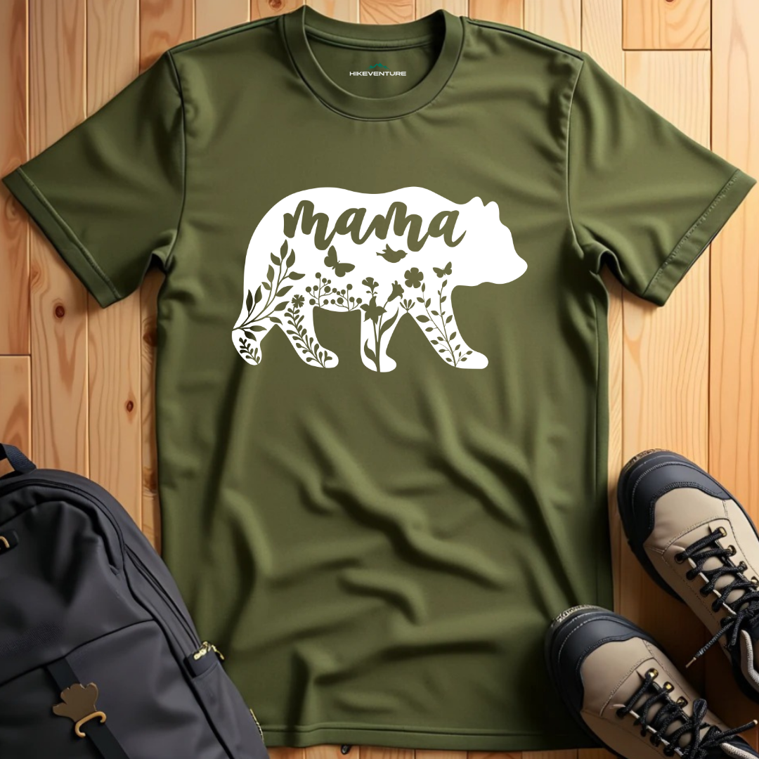 Mama Bear with Flowers T-Shirt