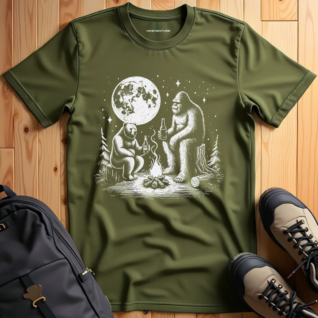 Bear with Bigfoot Drinks T-Shirt