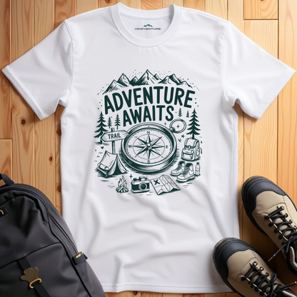Adventure Awaits- Hiking Items T-Shirt