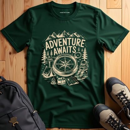 Adventure Awaits- Hiking Items T-Shirt