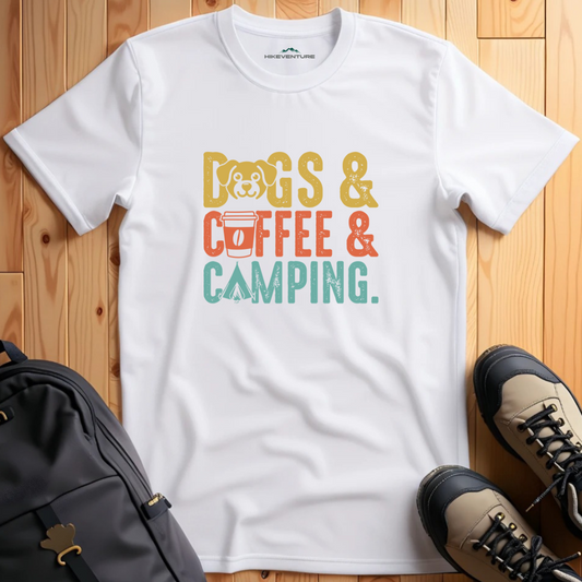 Dogs, Coffee & Camping T-Shirt