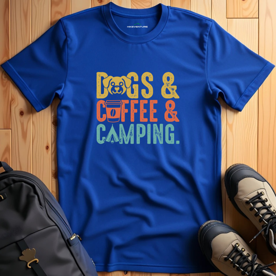 Dogs, Coffee & Camping T-Shirt