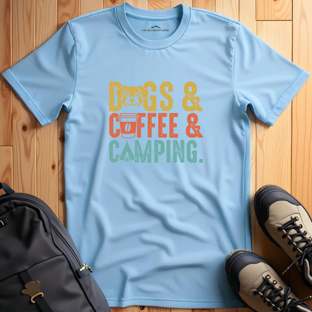 Dogs, Coffee & Camping T-Shirt