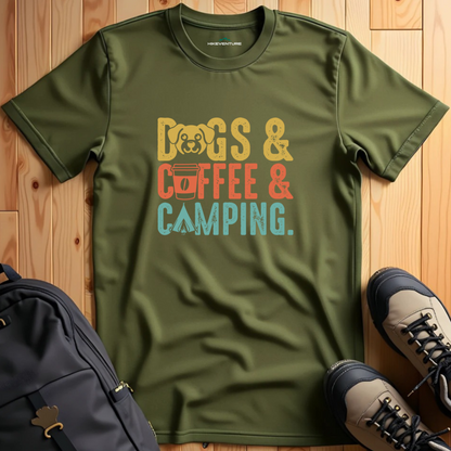 Dogs, Coffee & Camping T-Shirt