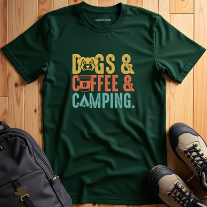 Dogs, Coffee & Camping T-Shirt