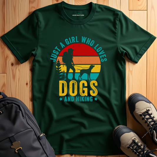 Just a Girl Who Loves Dogs and Hiking T-Shirt